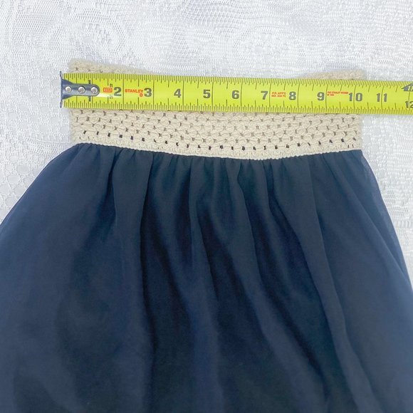 Bella D. Boho Tiered Sheer Skirt Black High Low Style Beach Vacation Wear - Picture 6 of 9